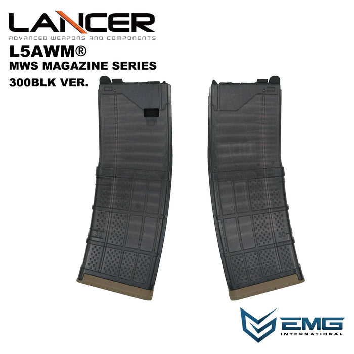 EMG Lancer Systems L5AWM 35rd Gas Magazine for MWS - 300BLK - Smoke