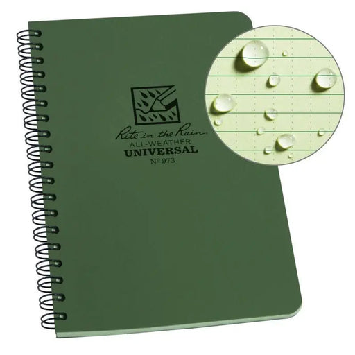 Rite in the Rain - Side Spiral All-Weather Notebook - Green