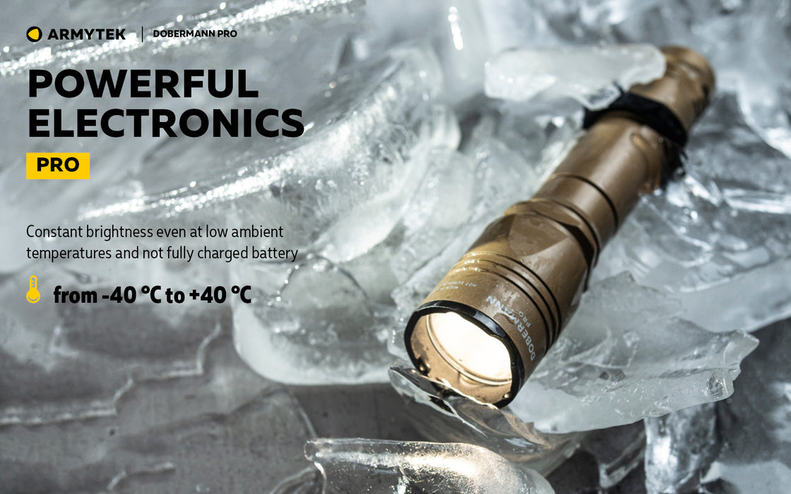 Armytek Dobermann Pro Magnet USB Warm (1400 Lumens) - Sand