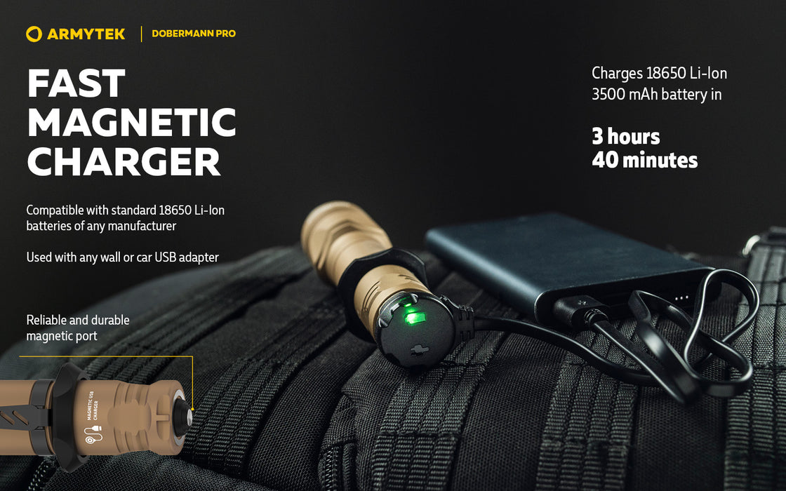 Armytek Dobermann Pro Magnet USB Warm (1400 Lumens) - Sand