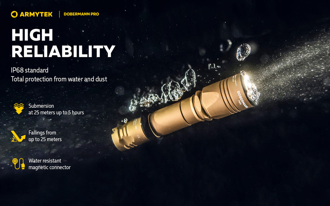 Armytek Dobermann Pro Magnet USB Warm (1400 Lumens) - Sand