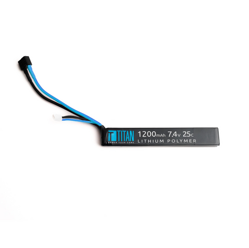 Titan 7.4V 1200mAh 25C LIPO Battery - Small Stick (Tamiya Connector)