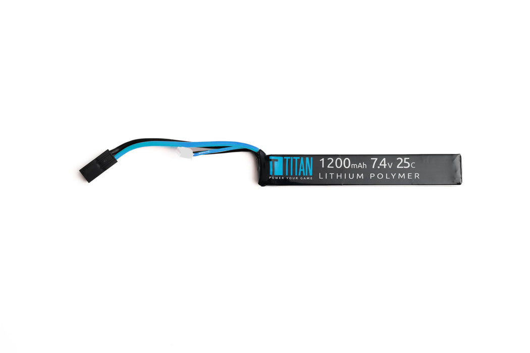 Titan 7.4V 1200mAh 25C LIPO Battery - Small Stick (Tamiya Connector)