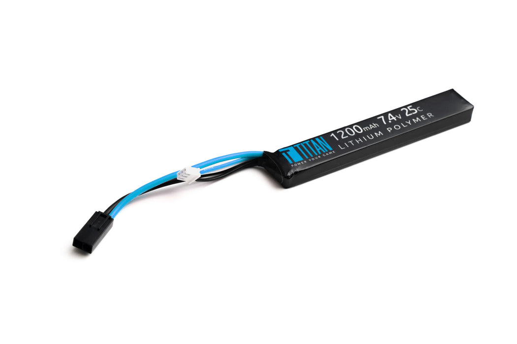 Titan 7.4V 1200mAh 25C LIPO Battery - Small Stick (Tamiya Connector)