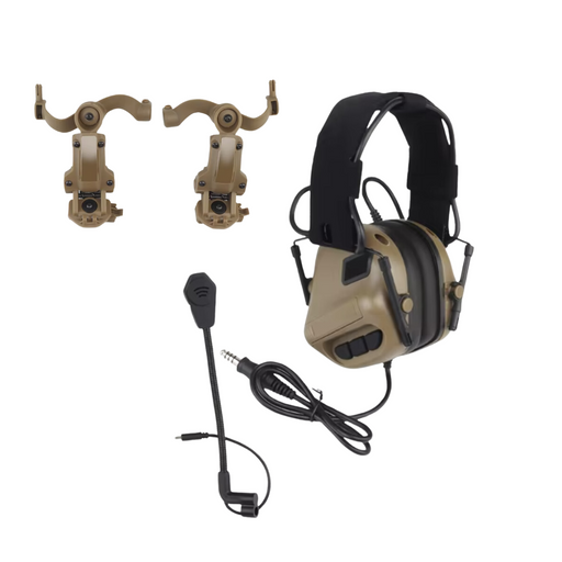 Tan Headset with Helmet adapter