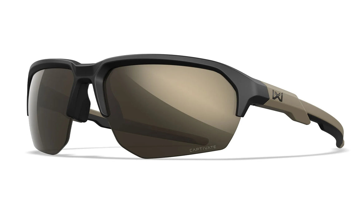 Wiley X WX JAKL Sunglasses - Tungsten Mirror Lens Tan & Black Frame