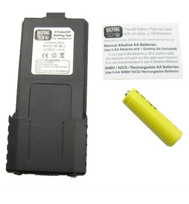 Baofeng BL-5 AA Battery Pack For UV-5R