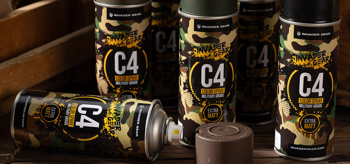 Invader Gear C4 Mil Grade Color Spray RAL 9021 - Black
