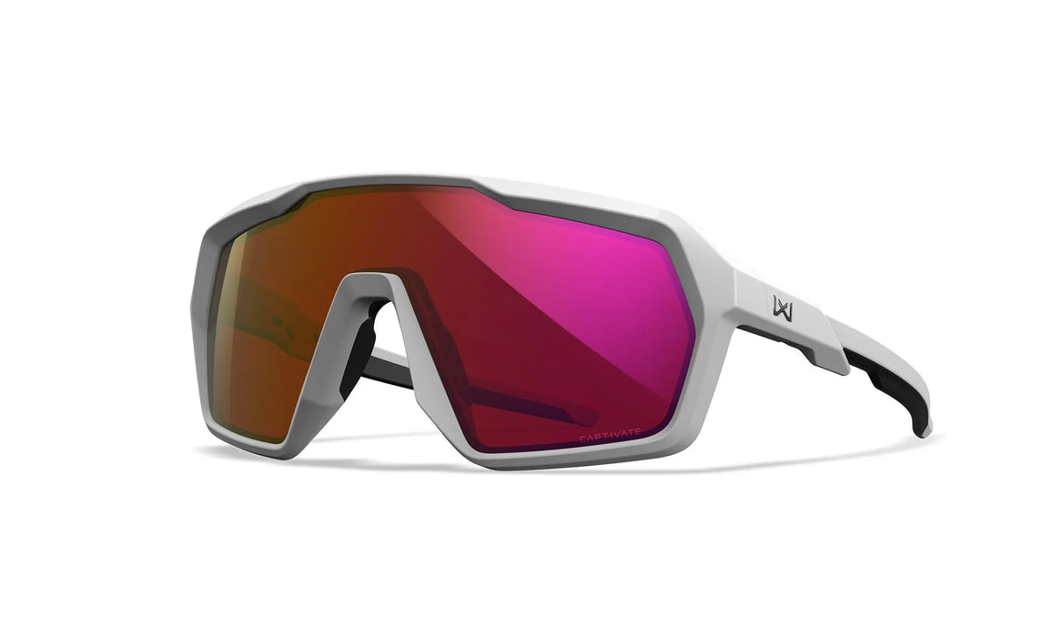 Wiley X WX Citadel Sunglasses - Red Mirror Lens / Polished White Frame