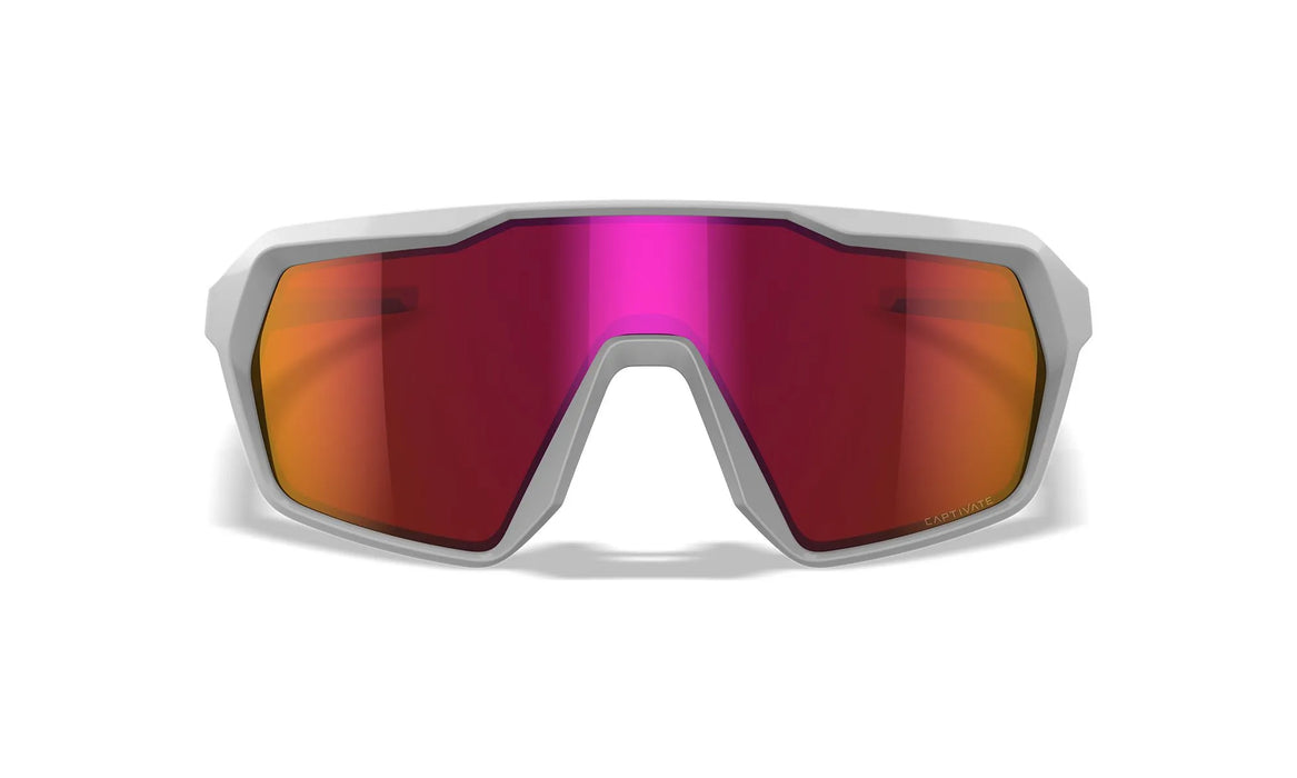 Wiley X WX Citadel Sunglasses - Red Mirror Lens / Polished White Frame