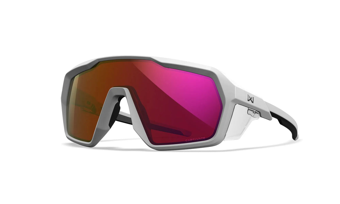 Wiley X WX Citadel Sunglasses - Red Mirror Lens / Polished White Frame