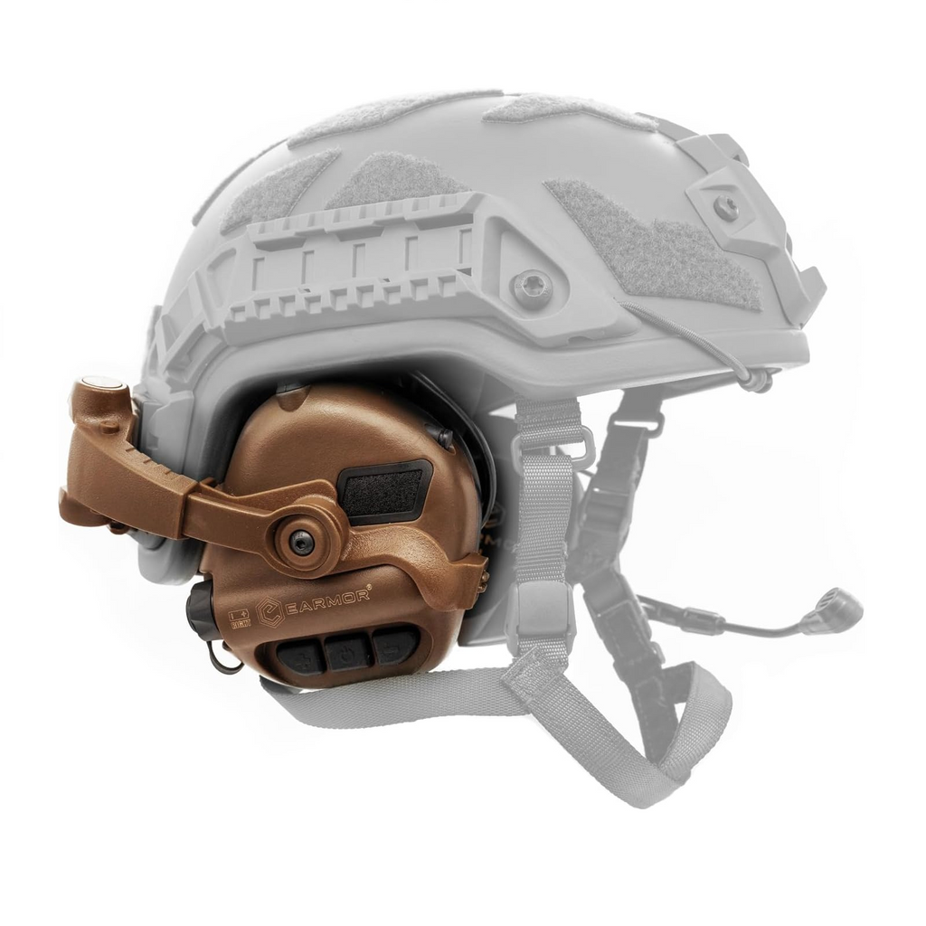 Earmor M32X Tactical Headset With ARC Helmet Adapters - Coyote