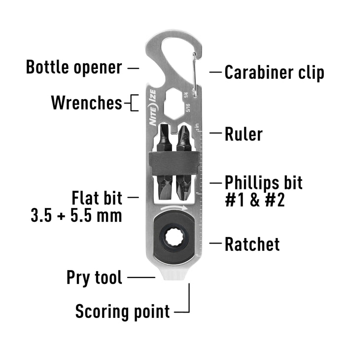 Nite Ize DoohicKey - Ratchet Key Tool - Silver