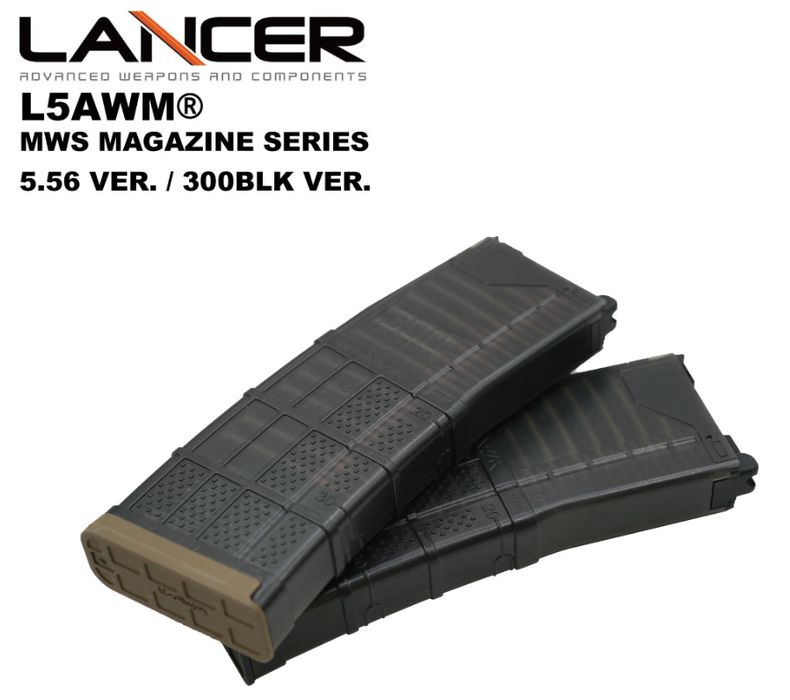 EMG Lancer Systems L5AWM 35rd Gas Magazine for MWS - 300BLK - Smoke