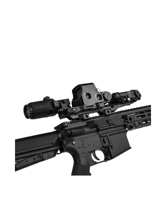 WADSN Picatinny Riser Mount for Red Dot w/ Magnifier & PEQ - Black