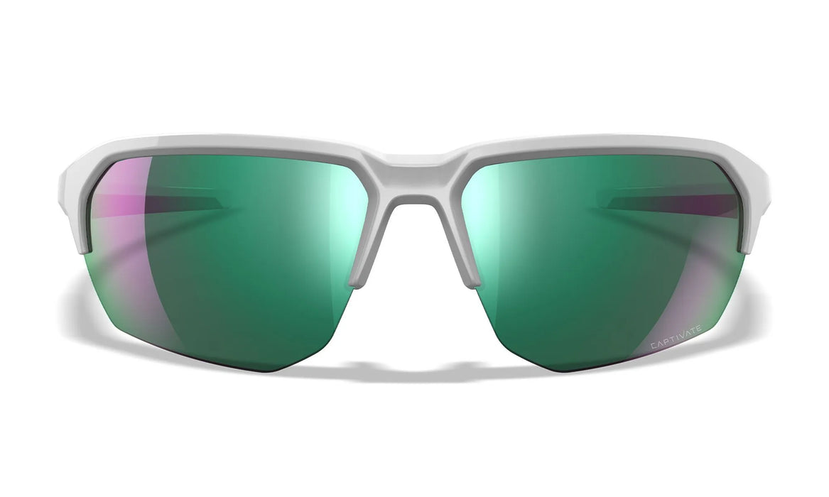 Wiley X WX JAKL Sunglasses - Polarized Green Mirror Lens / Polished White Frame