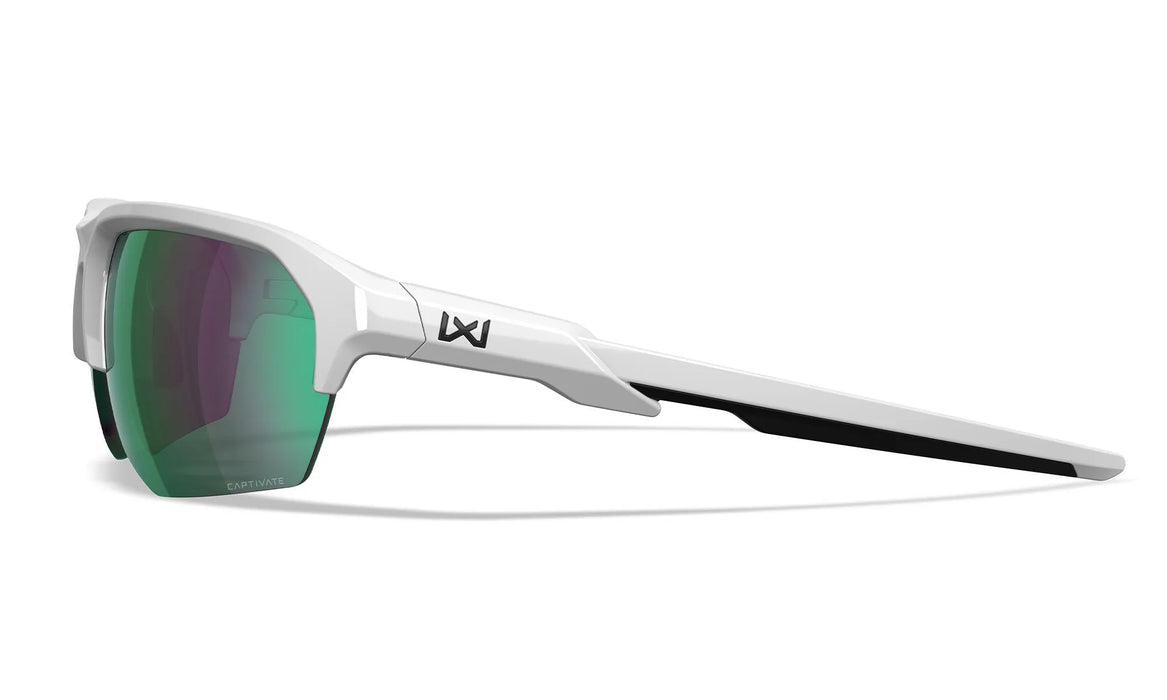 Wiley X WX JAKL Sunglasses - Polarized Green Mirror Lens / Polished White Frame