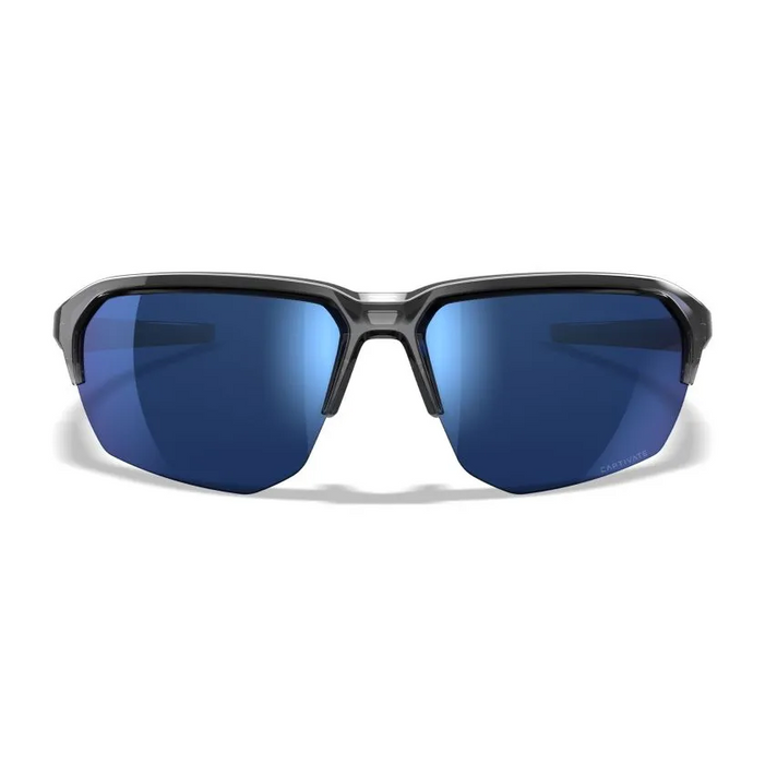 Wiley X WX JAKL Sunglasses - Polarized Blue Mirror Lens / Gloss Crystal Grey Frame