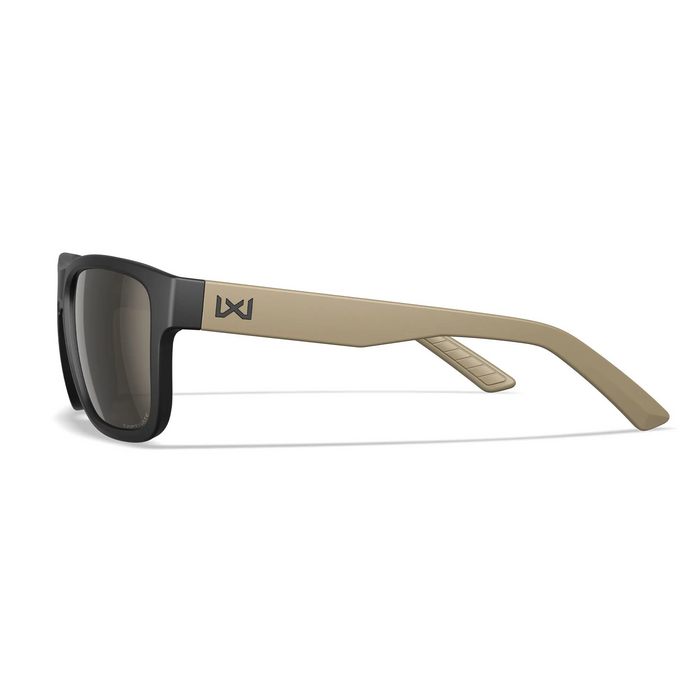 Wiley X WX OVATION Sunglasses - CAPTIVATE™ Tungsten Mirror Lens / Matte Black/Tan Frame