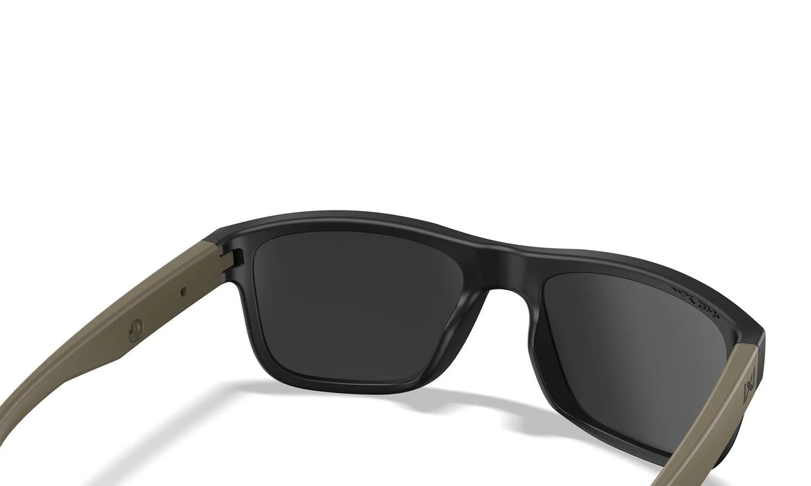 Wiley X WX OVATION Sunglasses - CAPTIVATE™ Tungsten Mirror Lens / Matte Black/Tan Frame