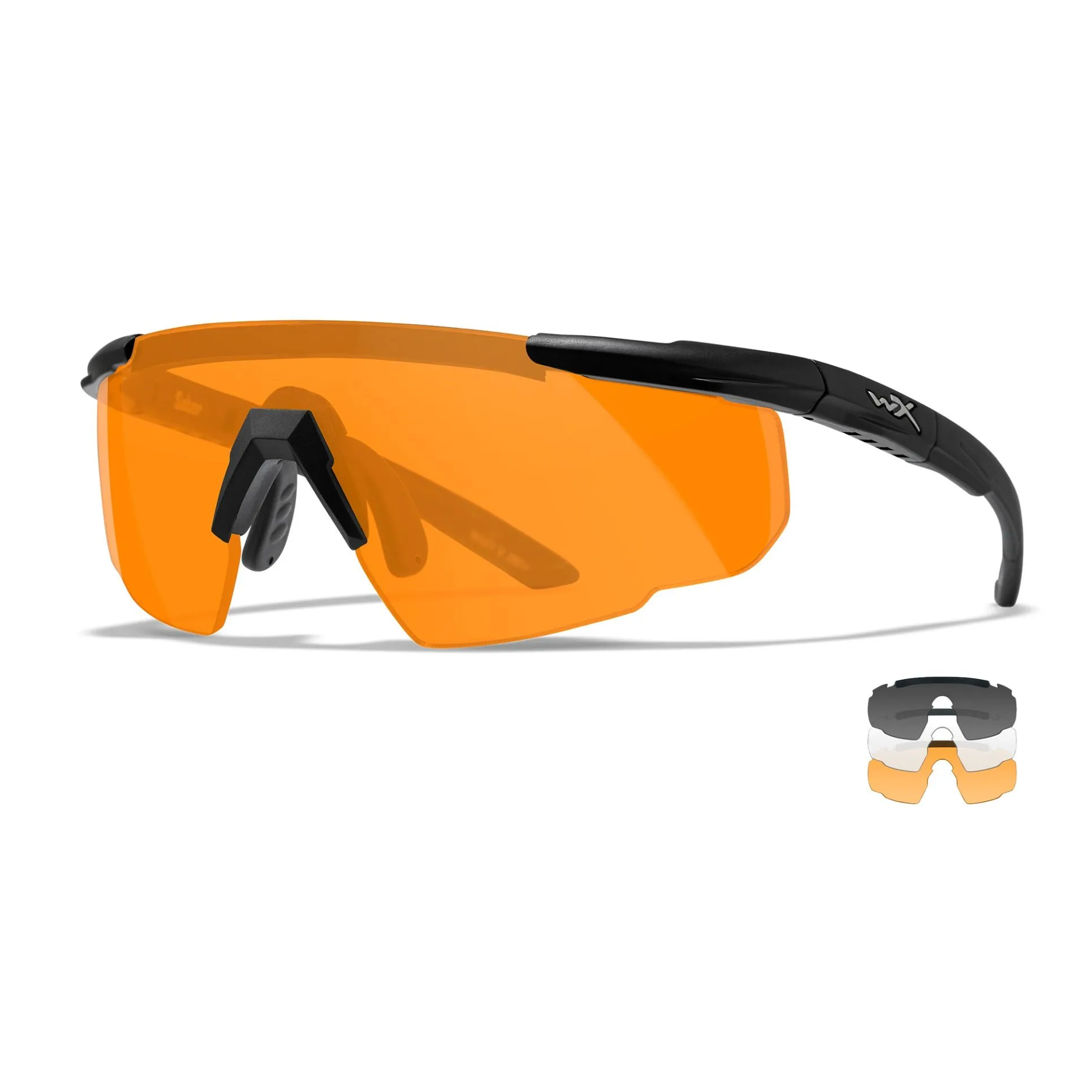 New Wiley X Saber Advanced Glasses Matte Black 3 Lenses