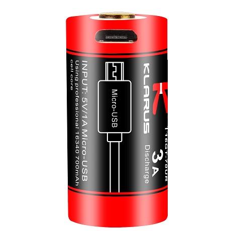 Batterie lithium 16340 / CR123 700mAh rechargeable KLARUS