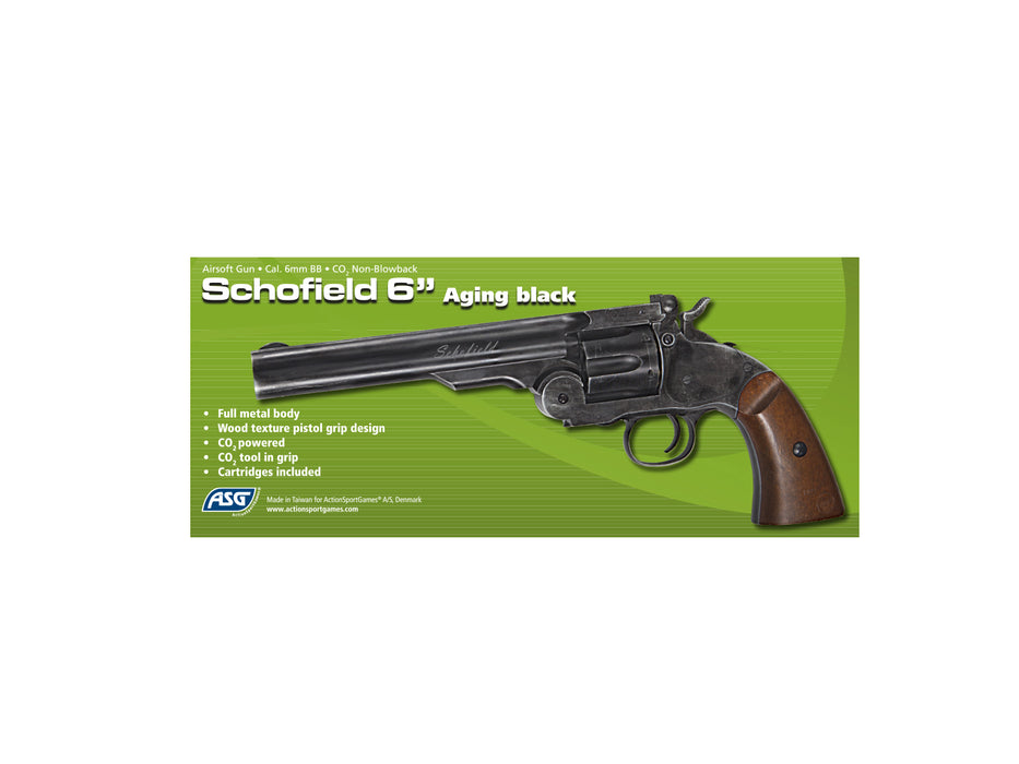 ASG 6" Schofield - Aging Black & Wooden Grip
