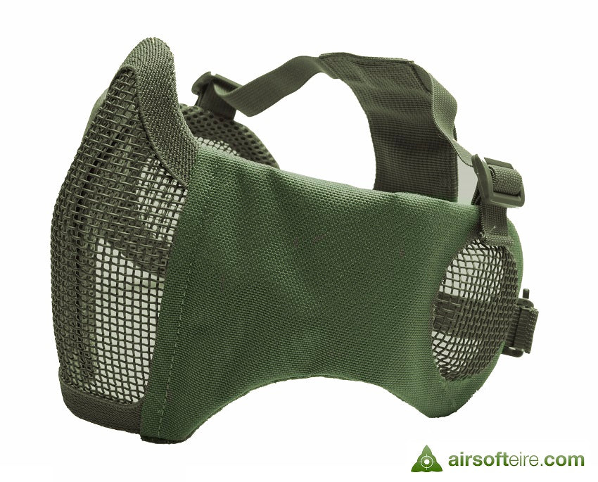 ASG Mesh Half Face Mask With Cheek Pads & Ear Protection - OD