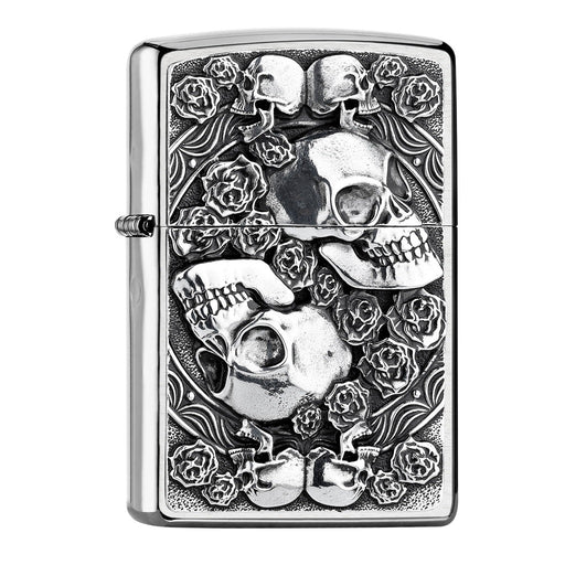 Zippo Skull & Roses Emblem Lighter - 2005891