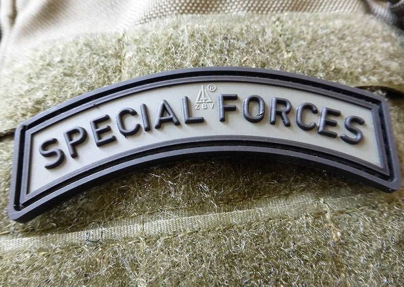 JTG 3D Rubber Special Forces Tab Patch - Battle Grey