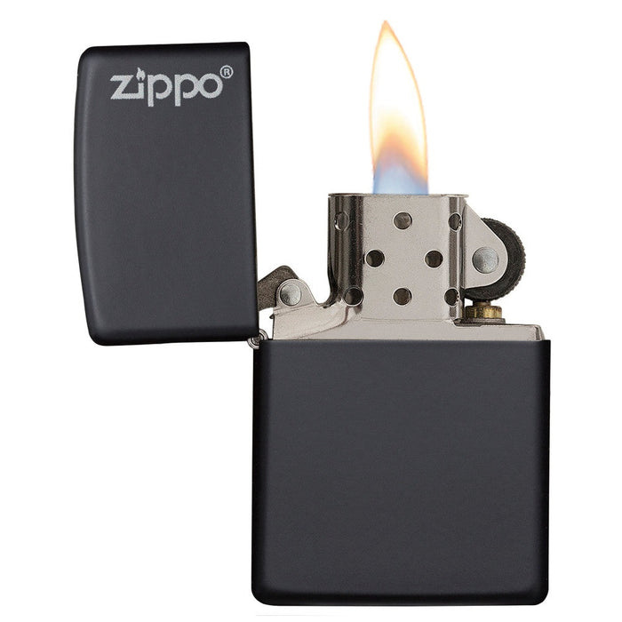 Zippo Black Matte Zippo Logo Lighter - 60001203