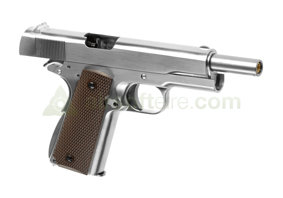 WE M1911 Stainless - Brown Grips