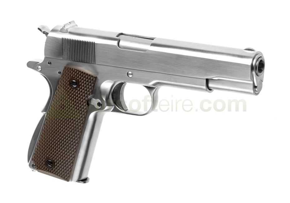 WE M1911 Stainless - Brown Grips