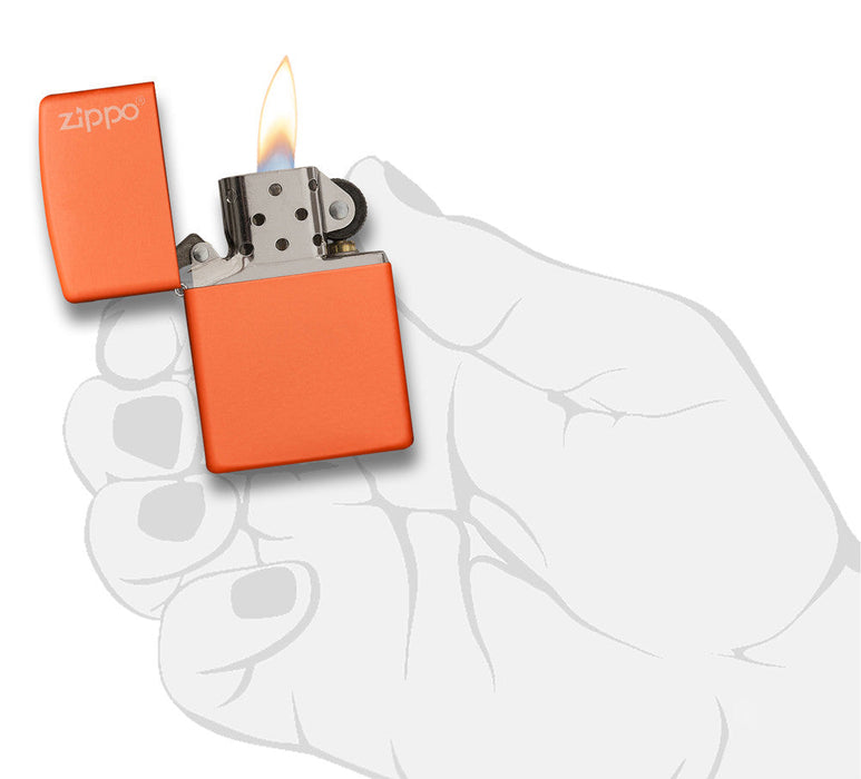 Zippo Orange Matte Zippo Logo Lighter - 60001268