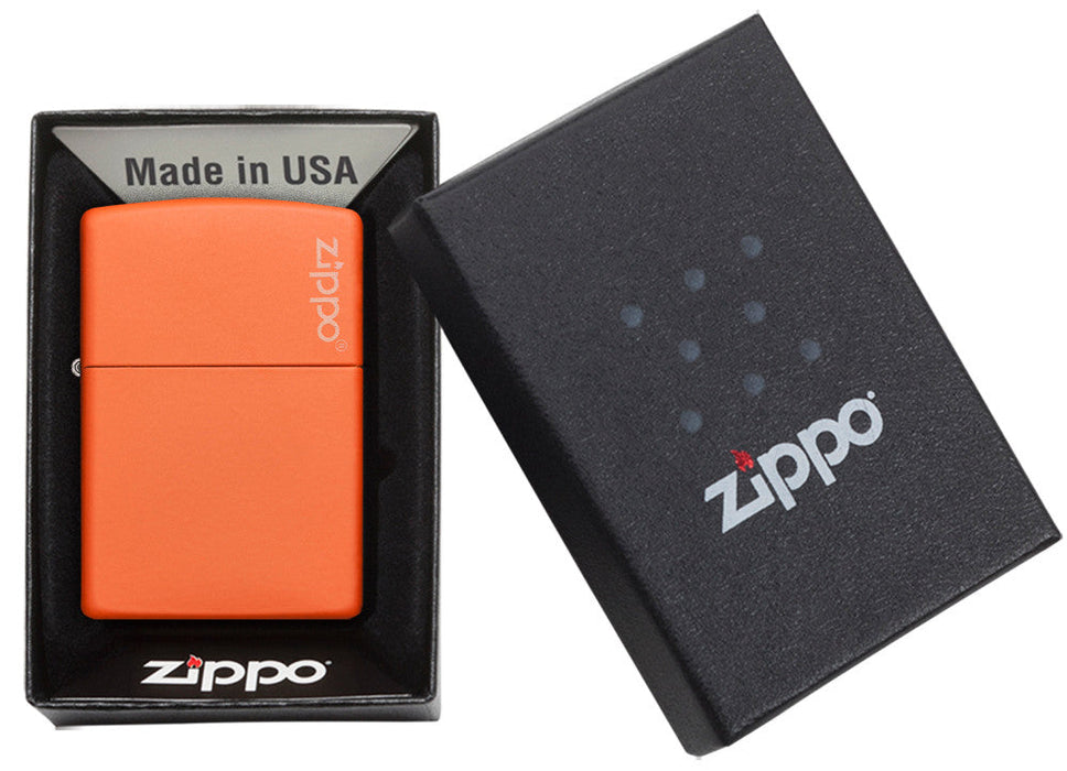 Zippo Orange Matte Zippo Logo Lighter - 60001268