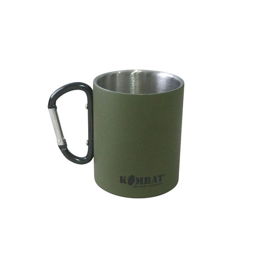 KombatUK Carabiner Stainless Steel Mug - Olive Green