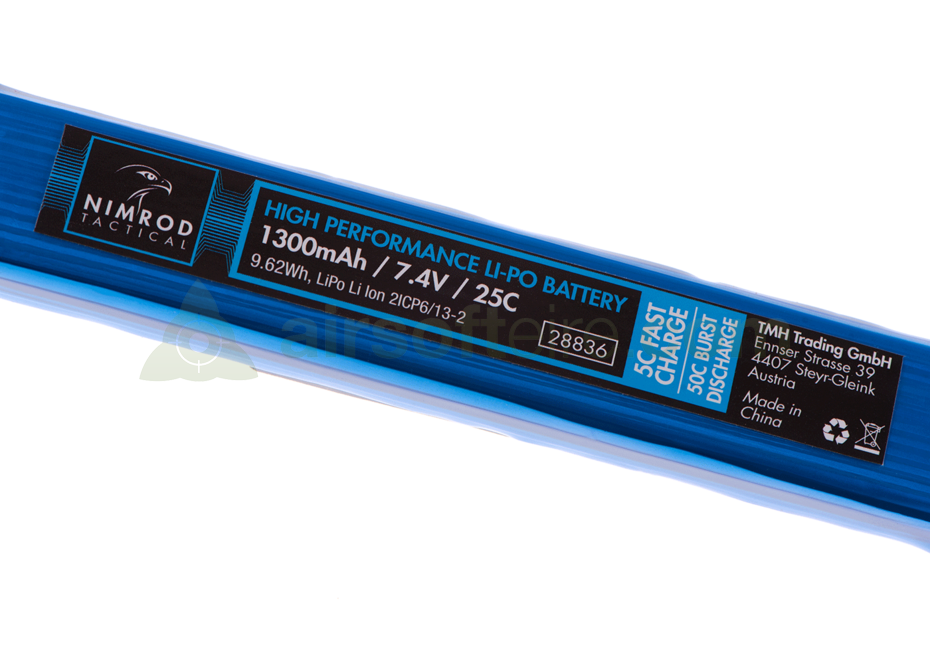 Nimrod 7.4V 1300mAh 25C LIPO Battery - Stick