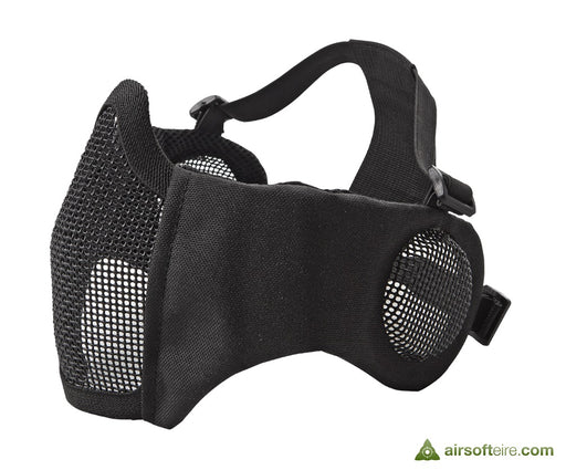 ASG Mesh Half Face Mask With Cheek Pads & Ear Protection - Black