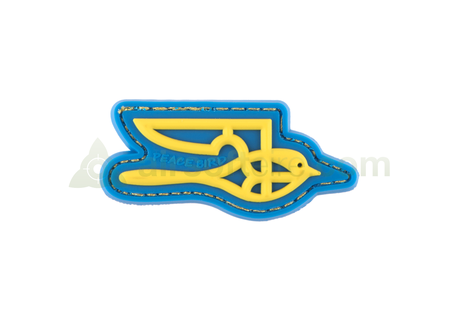3D Rubber Peace Bird Patch - Blue/Yellow