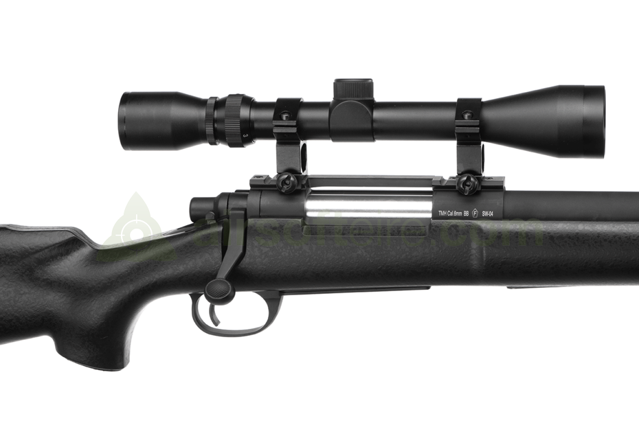 Snow Wolf M24 SWS Rifle/Scope/Bipod Kit - Black