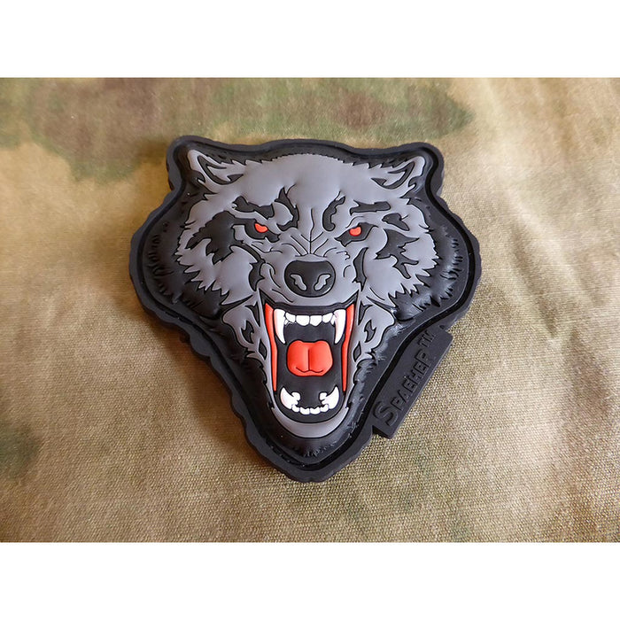 JTG 3D Rubber Angry Wolf Head Patch