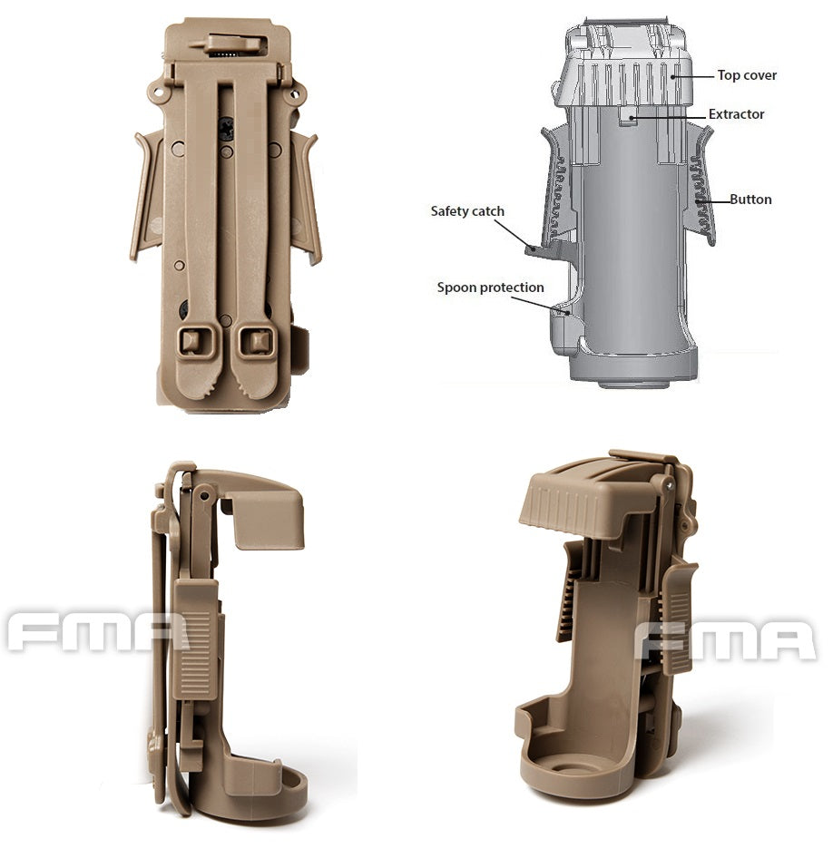FMA Flash Bang Grenade Trigger Holster for MK13 Grenade - Desert —  AirsoftEire