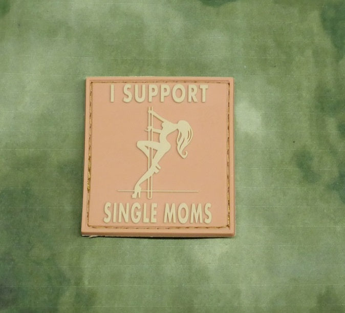 JTG 3D Rubber I Support Single Moms Patch - Tan