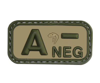 Viper Bloodtype A-NEG patch - Olive Drab