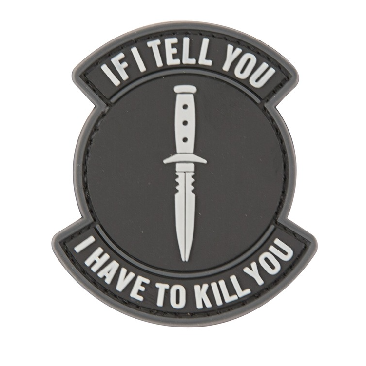 3D "If I Tell You" Patch - Grey/Black