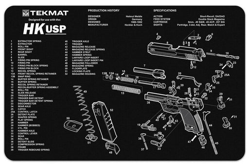TekMat Universal Service Pistol Exploded Work Mat