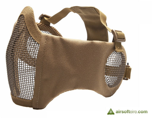 ASG Mesh Half Face Mask With Cheek Pads & Ear Protection - Tan
