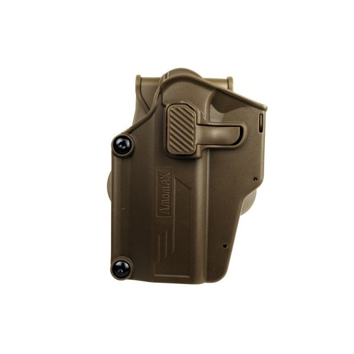 Amomax Q.R. Universal Left Handed Polymer Paddle Holster - Tan