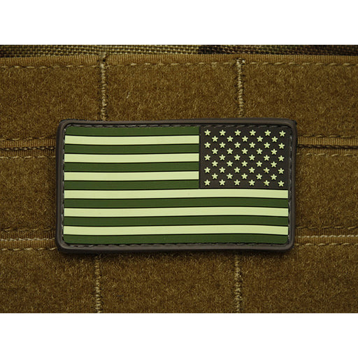 JTG 3D Rubber American Flag Patch Reversed - Forest